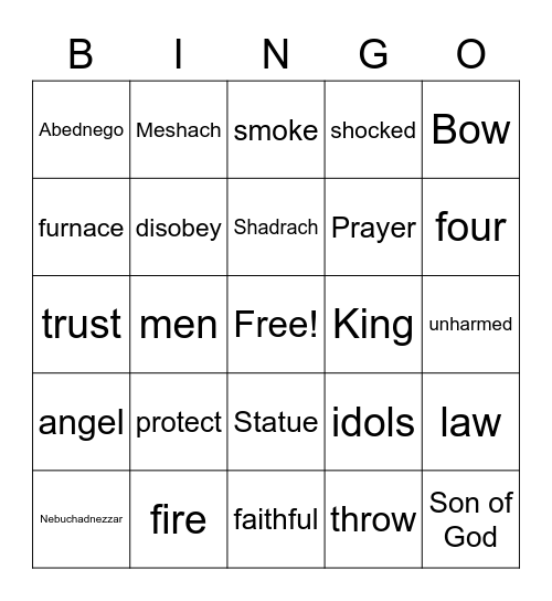 Bible Bingo 8/2 Bingo Card