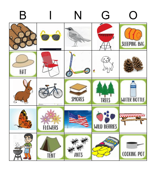 Camping Bingo Card