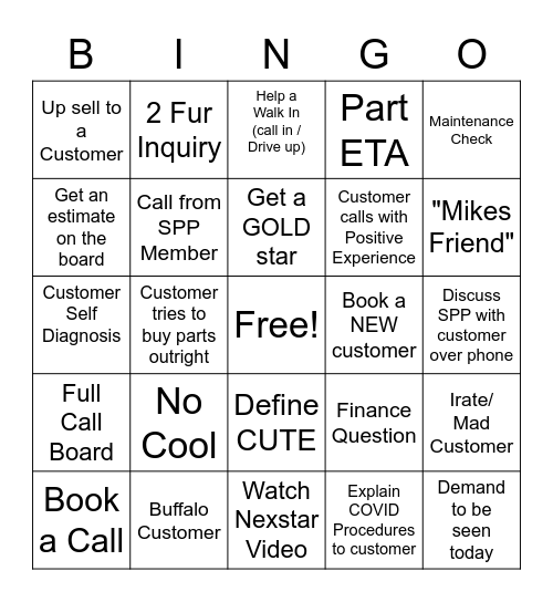 Office Bingo Card
