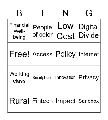 Prosperity Summit Bingo Card