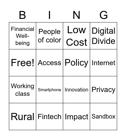 Prosperity Summit Bingo Card