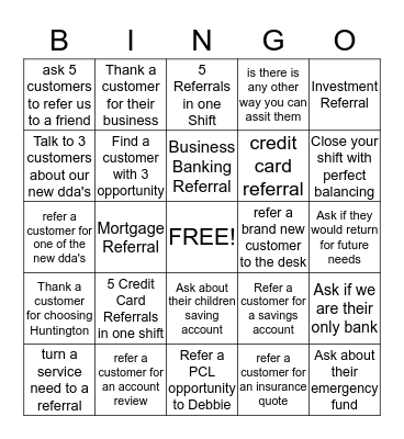 Huntington Chateau Bingo Card