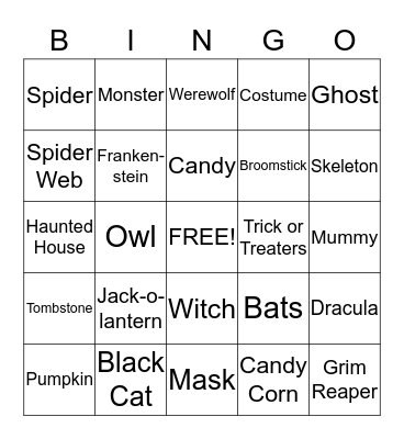 HALLOWEEN Bingo Card