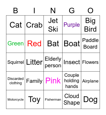 Neighborhood Walk Bingo Card