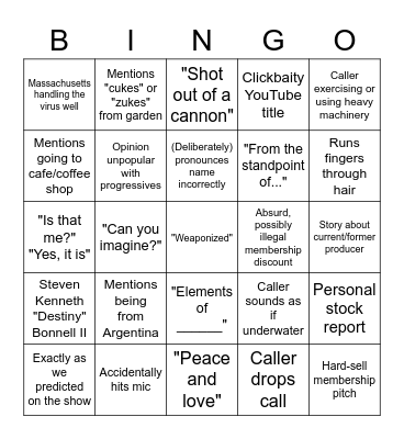 TDPS Bingo Card