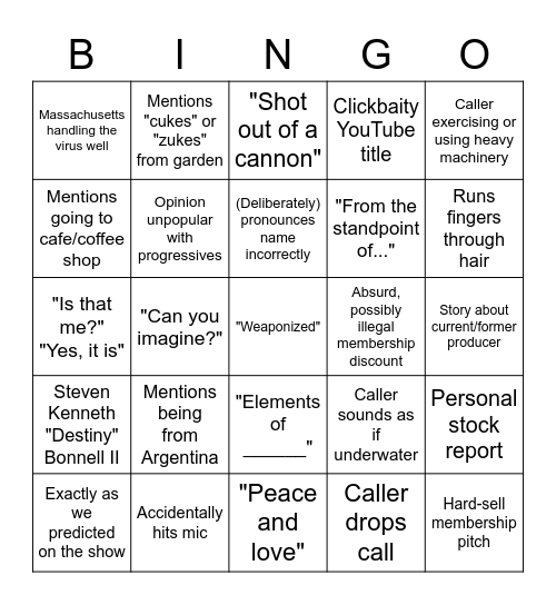 TDPS Bingo Card