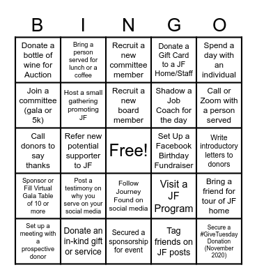 Journey Found Board Bingo Game Bingo Card