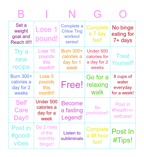 GGF Monthly Bingo!! Bingo Card