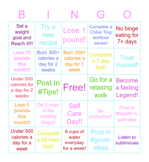 GGF Monthly Bingo!! Bingo Card