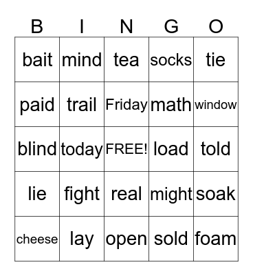 3rd grade spelling review Bingo Card