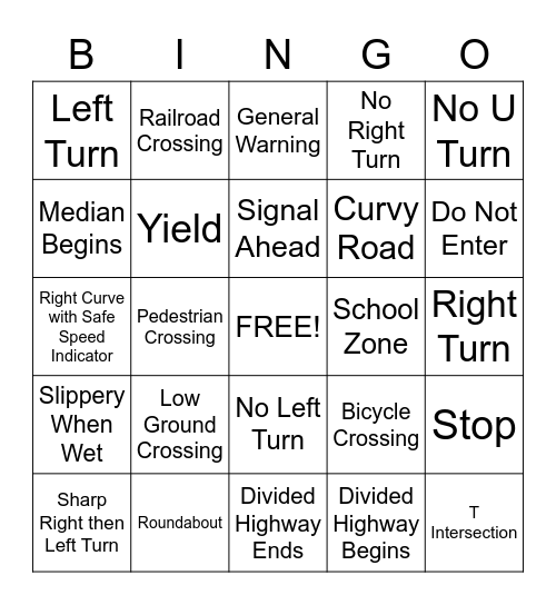 Signs , Signs Bingo Card