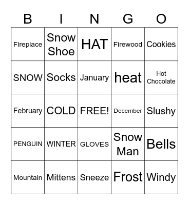 Winter Bingo Card