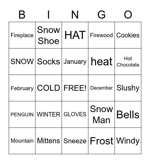 Winter Bingo Card