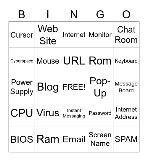 Information Technology Bingo Card