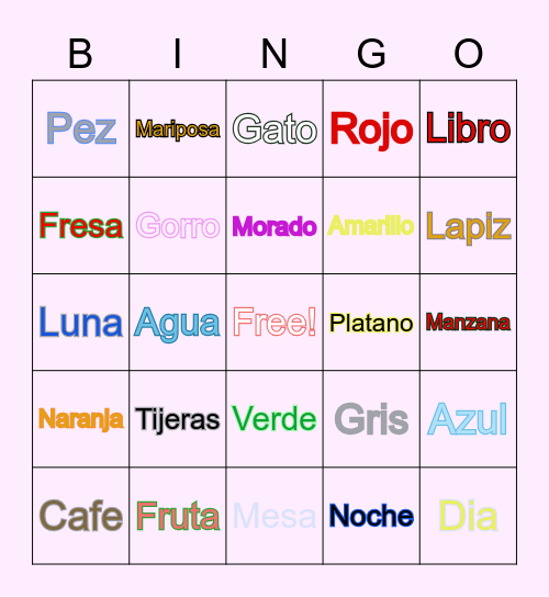 Bingo de espanol! Bingo Card