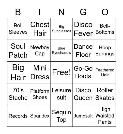 Disco Bingo Card