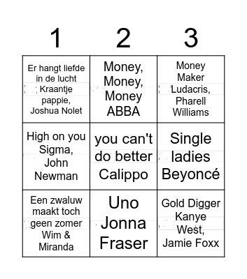 Sjors Bingo Card