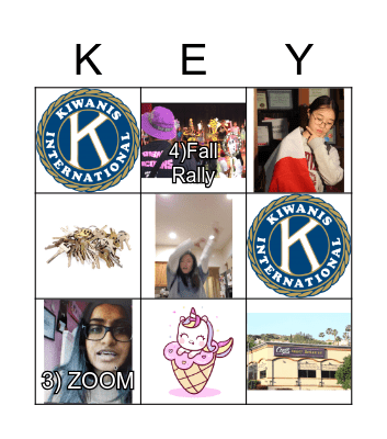 Key Club x Kiwanis Bingo Card