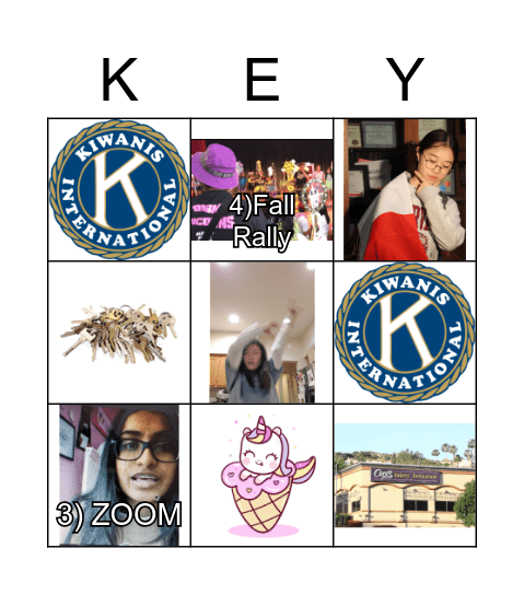 Key Club x Kiwanis Bingo Card