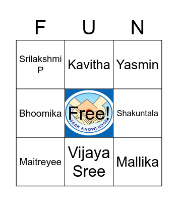 DEVAKUL FAMILY Bingo Card
