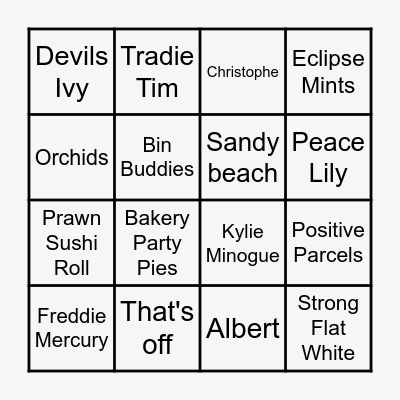 TIM-GO Bingo Card