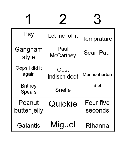 Daan Bingo Card