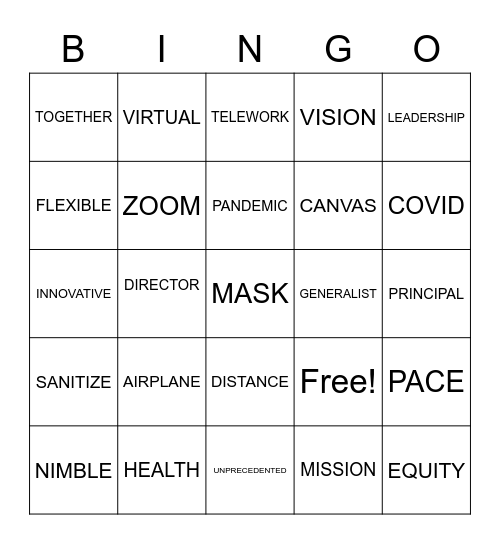 SUMMIT Bingo Card