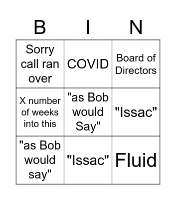 Bin that gets us in trouble Bingo Card
