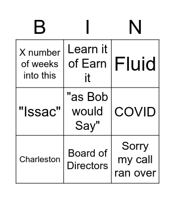 Bin that gets us in trouble Bingo Card