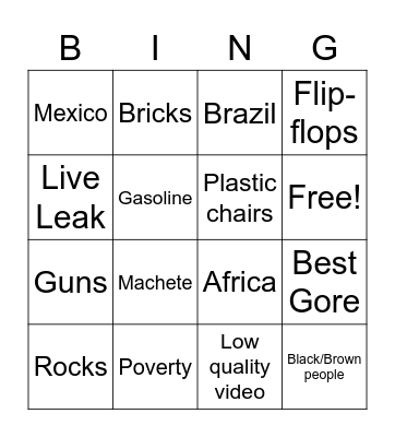 3rd world justice Bingo Card