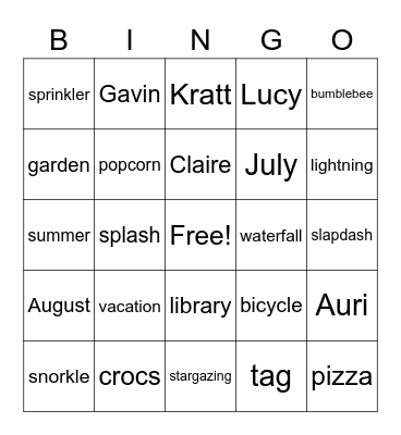 Bingo 2020 Bingo Card