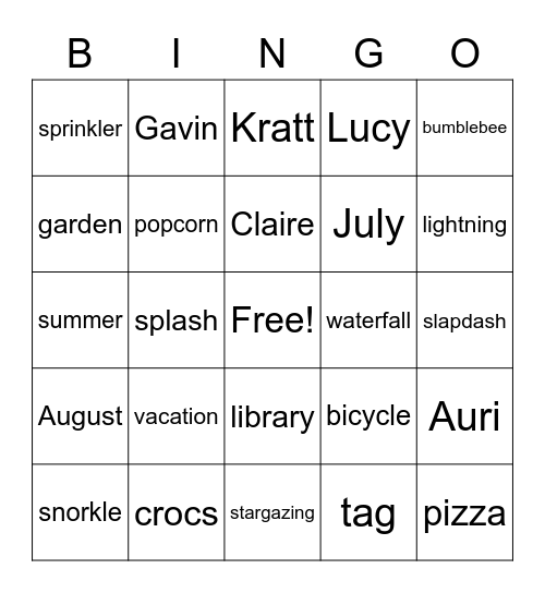 Bingo 2020 Bingo Card