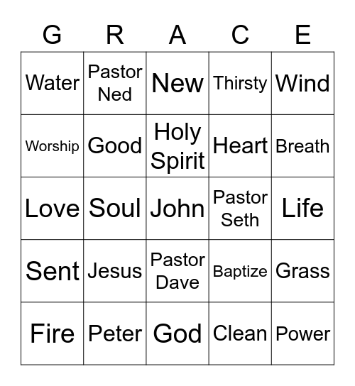 Centerville Grace - Worship on the Lawn Bingo Card