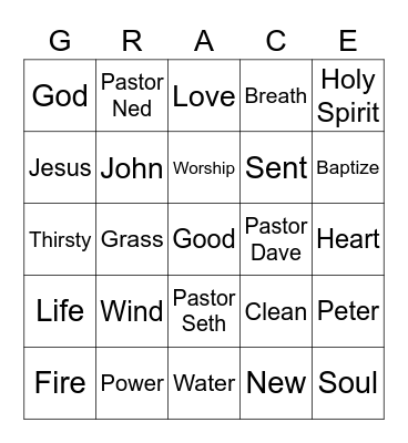 GraceKids - Worship on the Lawn Bingo Card