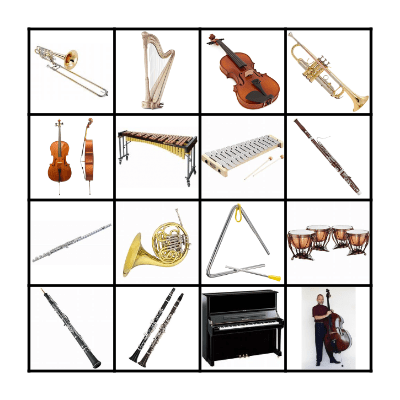 Instruments of the Orchestra Bingo Card