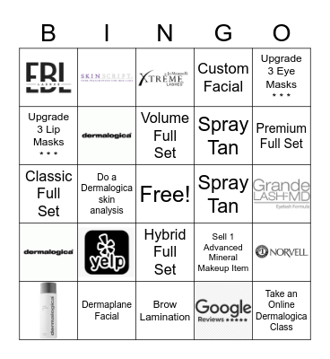 LASH ENVY STUDIOS Bingo Card