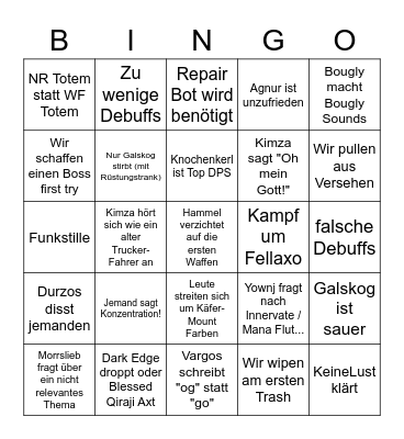 erster AQ Raid Bingo Card