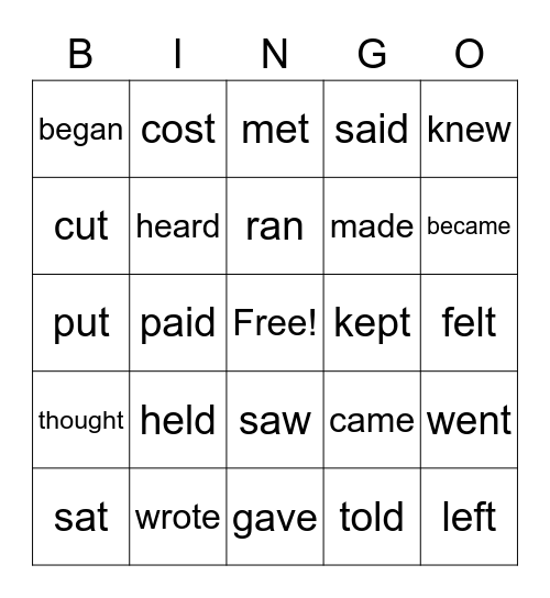 Bingo! Bingo Card