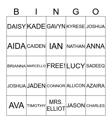 Halloween BINGO Card
