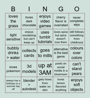 Bingo Card