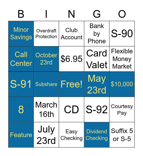 Product Knowledge Bingo Card