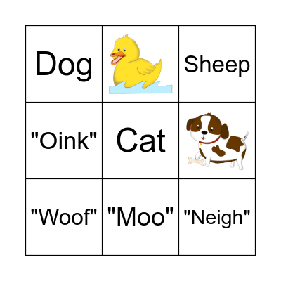 At The Farm Bingo Card