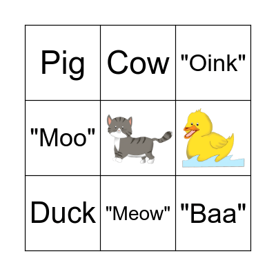 At The Farm Bingo Card