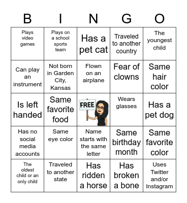 Get to Know You BINGO Card