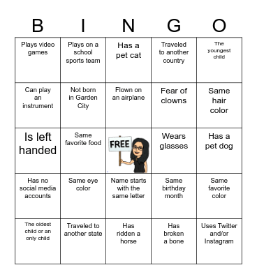 Get to Know You BINGO Card