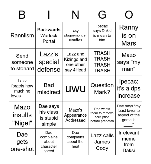 Next Pull Bingo Card