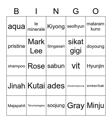 MARK LEE BEST BOY Bingo Card
