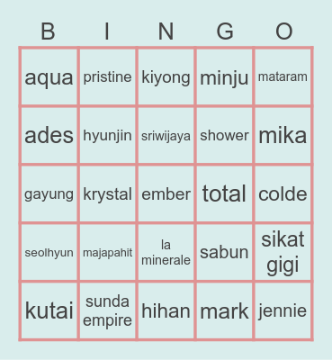 laper banget semoga menang Bingo Card