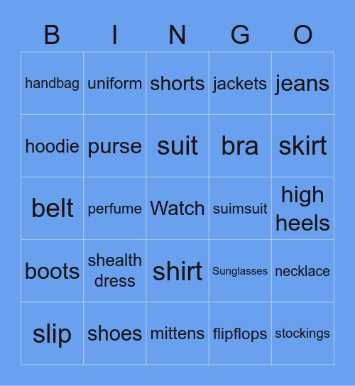 wooya board Bingo Card