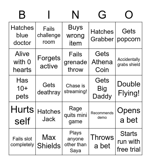 Neon Bingo Card